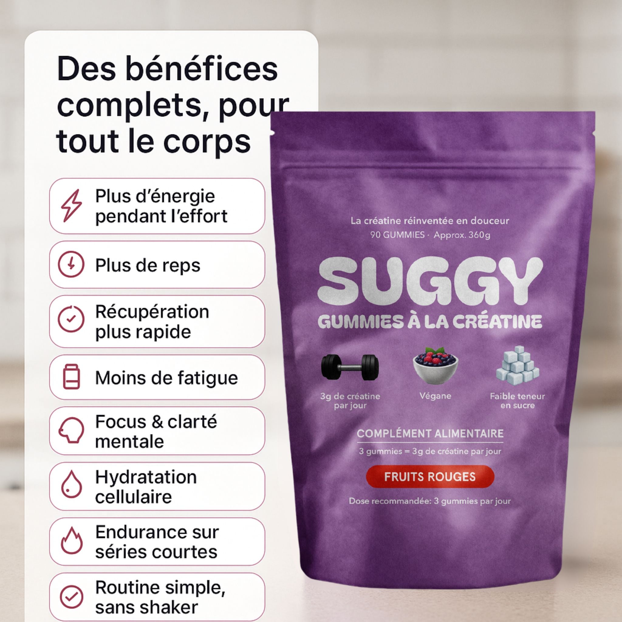 Suggy - Créatine Goût Fruits Rouges