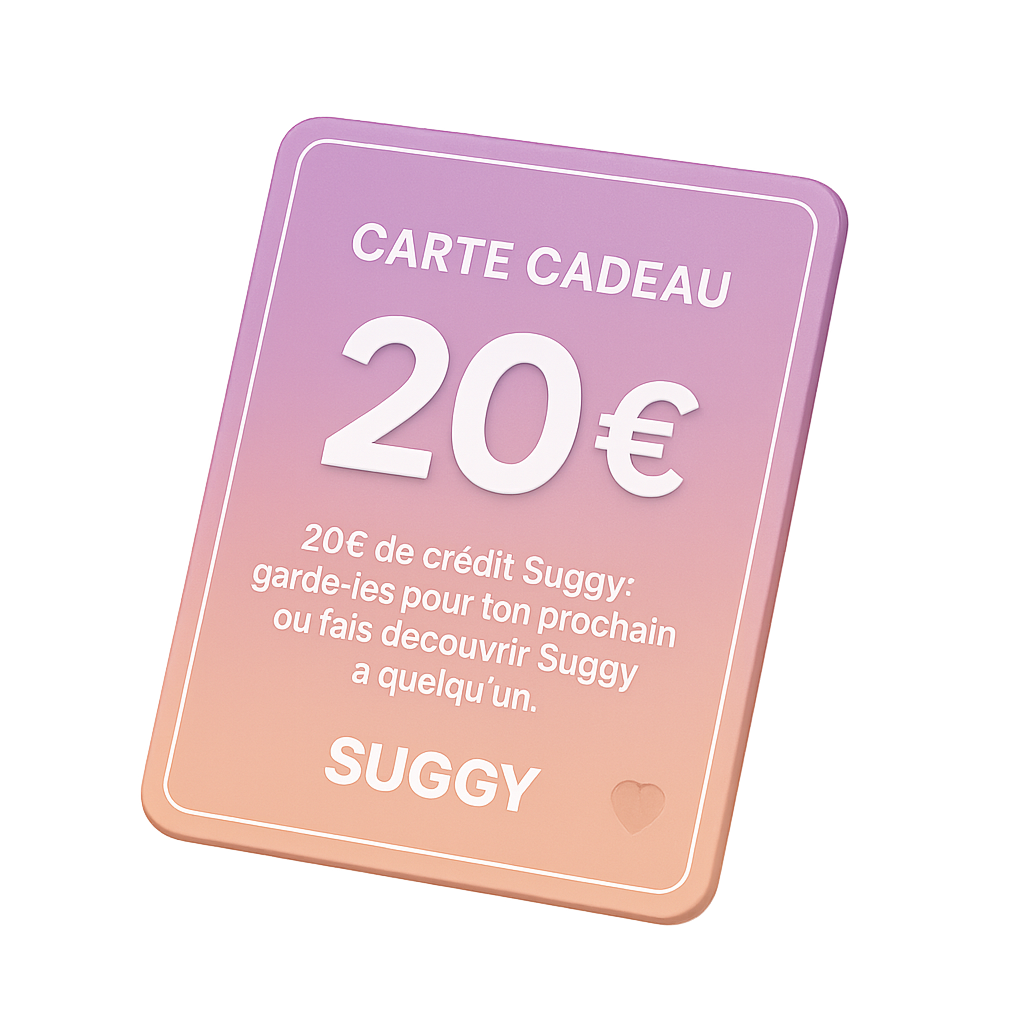 Carte cadeau 20€ Suggy - Pour vous ou vos proches