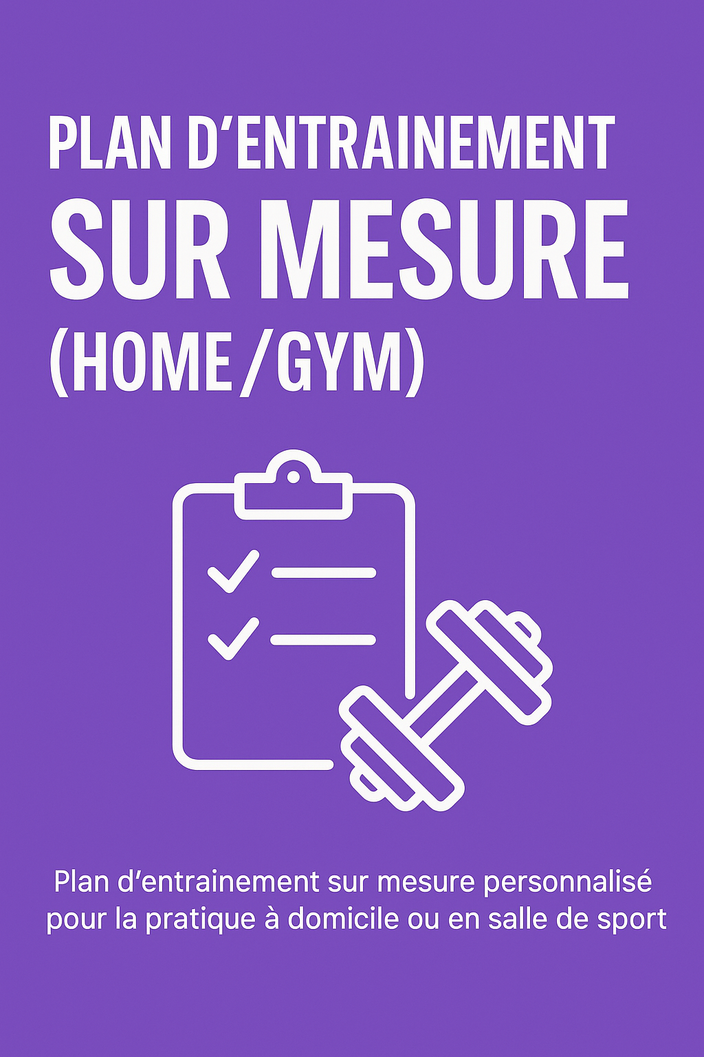 Plan d'entrainement sur mesure