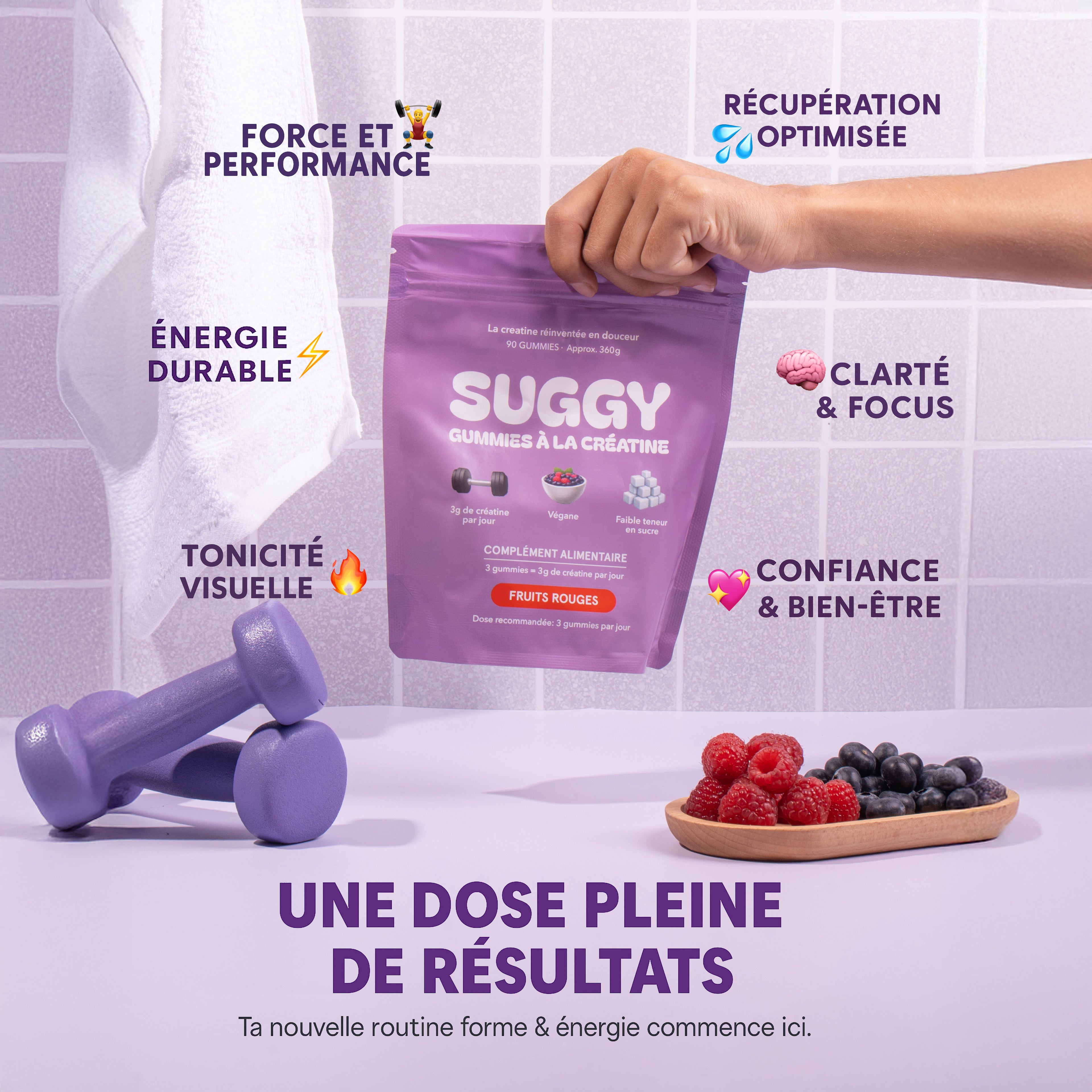 Suggy - Créatine Goût Fruits Rouges